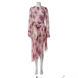 Zimmermann Wavelength Asymmetric Dress in Raspberry Ikat